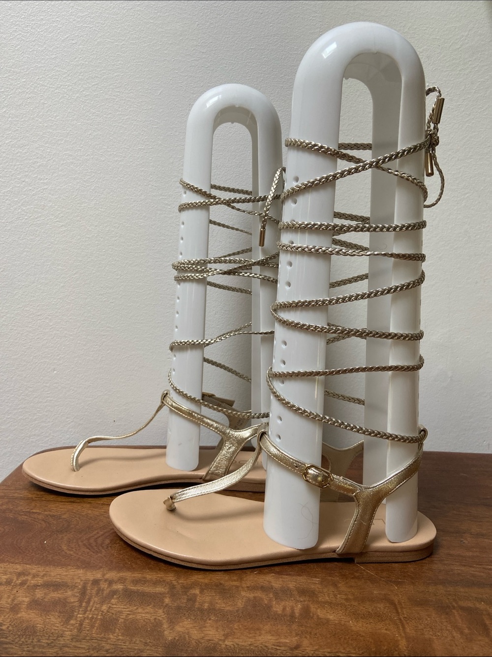 Aldo Metallic Gold Lace-Up Gladiator Sandals